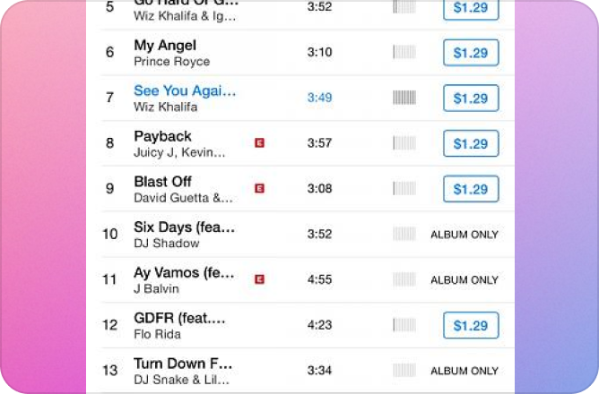 itunes price pages